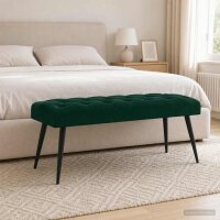 vidaXL Bank mit Knopfheftung Dunkelgrün 110 x 40 x 46 cm Samt Grün 42038573
