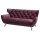 SOFAkultur Programm SK 254 Sixty 2.0 - 2,5-Sitzer purplefarbener Bezug Velvet & mattschwarze Füße – Länge ca. 200 cm