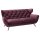 SOFAkultur Programm SK 254 Sixty 2.0 - 2,5-Sitzer purplefarbener Bezug Velvet & mattschwarze Füße – Länge ca. 200 cm