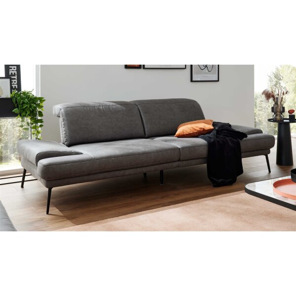 Interliving Sofa Serie 4460 - Zweisitzer grauer Bezug Clint & schwarze Metallfüße - Länge ca. 232 cm