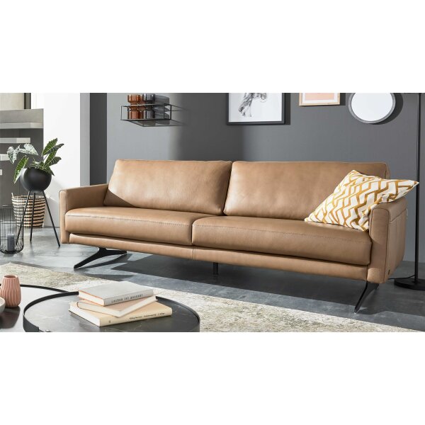 Interliving Sofa Serie 4004 - Zweisitzer fangofarbenes LongLife-Leder Z84-21 - Länge ca. 220 cm