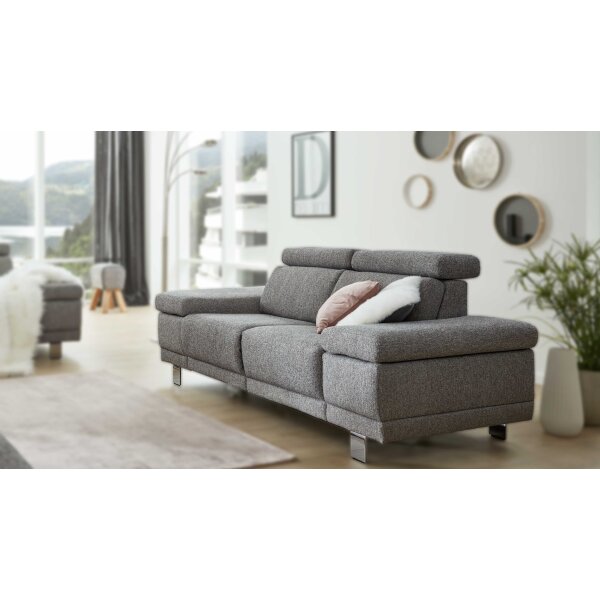 Interliving Sofa Serie 4252 – Dreisitzer stahlfarbener Bezug Sneak 149 & Metallfüße – Länge ca. 250 cm