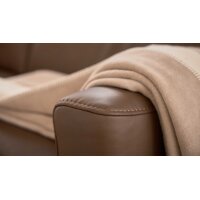 Interliving Sofa Serie 4066 – Dreisitzer walnussfarbenes Leder Cloudy noce & schwarze Metallfüße – Länge ca. 208 cm