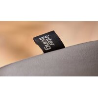 Interliving Sofa Serie 4066 – Dreisitzer walnussfarbenes Leder Cloudy noce & schwarze Metallfüße – Länge ca. 208 cm