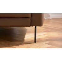 Interliving Sofa Serie 4066 – Dreisitzer walnussfarbenes Leder Cloudy noce & schwarze Metallfüße – Länge ca. 208 cm