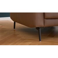 Interliving Sofa Serie 4066 – Dreisitzer walnussfarbenes Leder Cloudy noce & schwarze Metallfüße – Länge ca. 208 cm