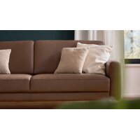 Interliving Sofa Serie 4066 – Dreisitzer walnussfarbenes Leder Cloudy noce & schwarze Metallfüße – Länge ca. 208 cm
