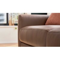 Interliving Sofa Serie 4066 – Dreisitzer walnussfarbenes Leder Cloudy noce & schwarze Metallfüße – Länge ca. 208 cm