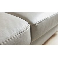 Interliving Sofa Serie 4065 – Zweisitzer kieselfarbenes Leder Cloudy gravel & schwarze Metallfüße – Länge ca. 180 cm