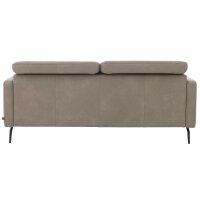 Interliving Sofa Serie 4065 – Zweisitzer kieselfarbenes Leder Cloudy gravel & schwarze Metallfüße – Länge ca. 180 cm
