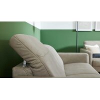 Interliving Sofa Serie 4065 – Zweisitzer kieselfarbenes Leder Cloudy gravel & schwarze Metallfüße – Länge ca. 180 cm