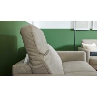 Interliving Sofa Serie 4065 – Zweisitzer kieselfarbenes Leder Cloudy gravel & schwarze Metallfüße – Länge ca. 180 cm
