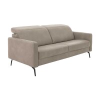 Interliving Sofa Serie 4065 – Zweisitzer kieselfarbenes Leder Cloudy gravel & schwarze Metallfüße – Länge ca. 180 cm