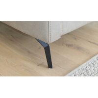 Interliving Sofa Serie 4065 – Zweisitzer kieselfarbenes Leder Cloudy gravel & schwarze Metallfüße – Länge ca. 180 cm