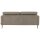 Interliving Sofa Serie 4065 – Zweisitzer kieselfarbenes Leder Cloudy gravel & schwarze Metallfüße – Länge ca. 180 cm