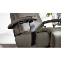 Interliving Sessel Serie 4541– Relaxsessel motorisch - steingraues LongLife-Leder Vivre & Sternfuß V4S