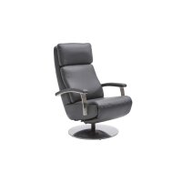 Interliving Sofa Serie 4541 – Relaxsessel manuell - anthrazitfarbenes Leder Credo & Tellerfuß V6