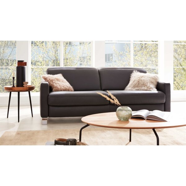 Interliving Sofa Serie 4054 – Dreisitzer anthrazitfarbenes Leder Credo & Chromfüße – Länge ca. 218 cm