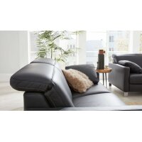 Interliving Sofa Serie 4054 – Dreisitzer anthrazitfarbenes Leder Credo & Chromfüße – Länge ca. 218 cm