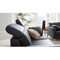 Interliving Sofa Serie 4054 – Dreisitzer anthrazitfarbenes Leder Credo & Chromfüße – Länge ca. 218 cm