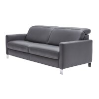 Interliving Sofa Serie 4054 – Dreisitzer anthrazitfarbenes Leder Credo & Chromfüße – Länge ca. 218 cm