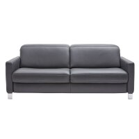Interliving Sofa Serie 4054 – Dreisitzer anthrazitfarbenes Leder Credo & Chromfüße – Länge ca. 218 cm