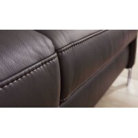 Interliving Sofa Serie 4054 – Dreisitzer anthrazitfarbenes Leder Credo & Chromfüße – Länge ca. 218 cm