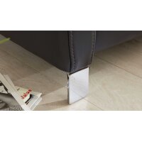 Interliving Sofa Serie 4054 – Dreisitzer anthrazitfarbenes Leder Credo & Chromfüße – Länge ca. 218 cm