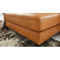 Interliving Sofa Serie 4054 – Ecksofa kurkumafarbenes LongLife-Leder Vivre & schwarze Metallfüße – Stellfläche ca. 347 x 176 cm