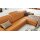 Interliving Sofa Serie 4054 – Ecksofa kurkumafarbenes LongLife-Leder Vivre & schwarze Metallfüße – Stellfläche ca. 347 x 176 cm