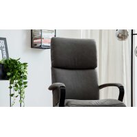 Interliving Sessel Serie 4565 grauer Bezug Clint & schwarzer Sternfuß