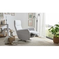 Interliving Sessel Serie 4530 silberfarbener Bezug Mara 9 & silberfarbener Sternfuß