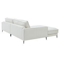 Roomio® No. 4102 - Ecksofa weißer Stoffbezug Loop & Metallfüße 908 MF - Stellfläche ca. 190 x 272 cm