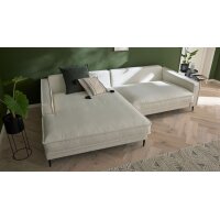 Roomio® No. 4102 - Ecksofa weißer Stoffbezug Loop & Metallfüße 908 MF - Stellfläche ca. 190 x 272 cm