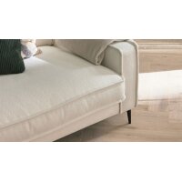 Roomio® No. 4102 - Ecksofa weißer Stoffbezug Loop & Metallfüße 908 MF - Stellfläche ca. 190 x 272 cm