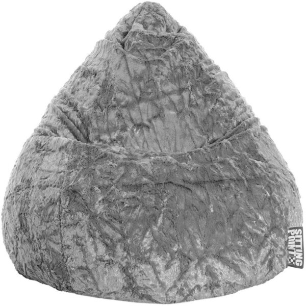 Magma Sitzsack Fluffy L hellgrauer Plüschbezug ca. 70x90 cm, Art. 2826005